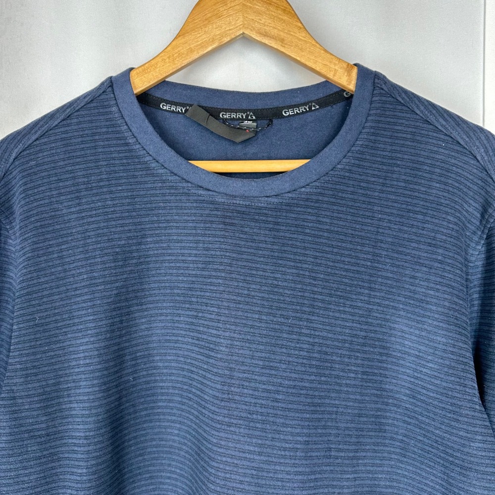 Gerry Men's Large Blue Textured Performance Crewneck Sweatshirt Pullover - Picture 4 of 11